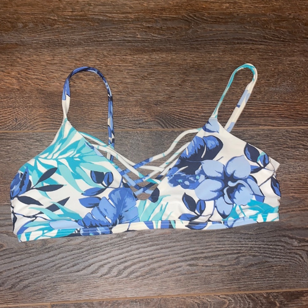Hollister Blue Flower Bikini Top